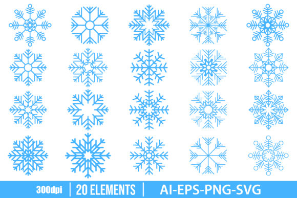 Download Snowflakes Clipart Set - Snow Collection