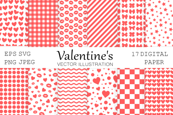 Download Valentines Red Digital Paper SVG - Red Collection