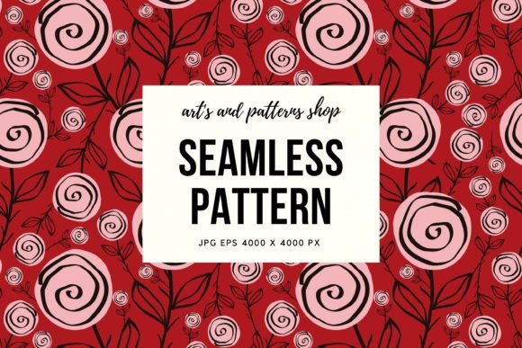 Download Gentle Red Pattern with Rose Flowers - Red Collection