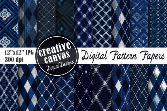 Download Navy Blue Argyle Seamless Pattern Bundle - Navy blue Collection