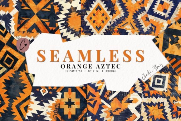 Download Seamless Orange Aztec Digital Paper - Aztec digital paper Collection