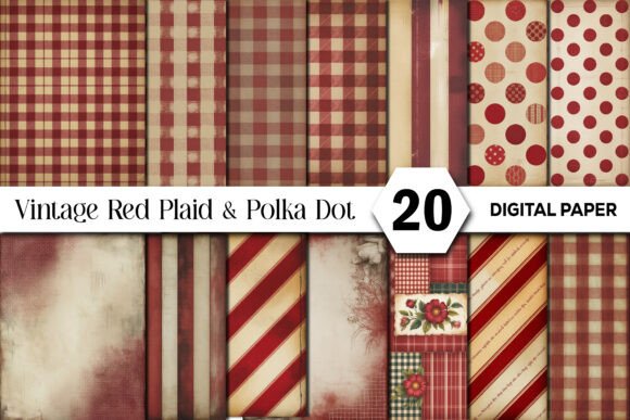 Download Red Plaid &amp; Polka Dot Junk Journal Kit - Premium Resources