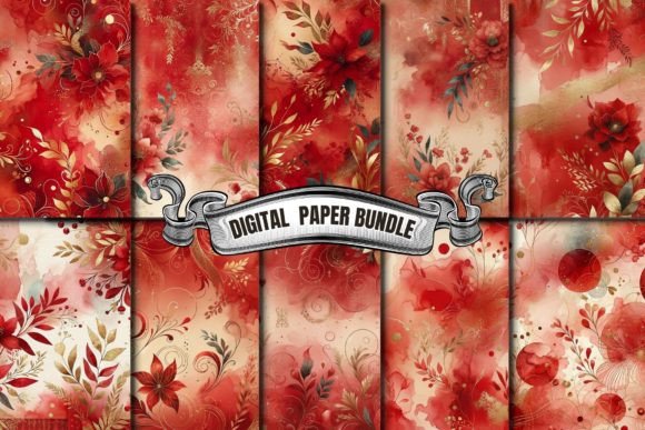 Download Watercolor Red Digital Paper - Red Collection