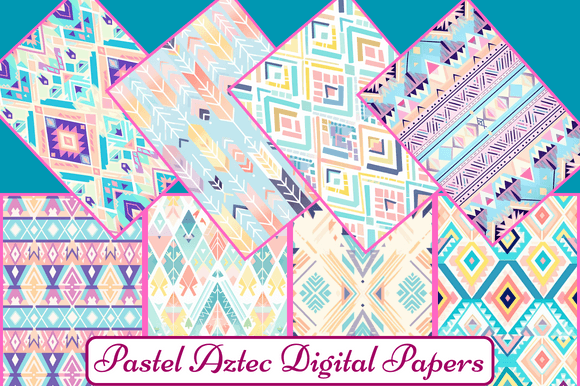 Download Pastel Aztec Digital Papers - Aztec digital paper Collection