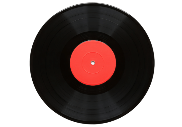 Download Vinyl Record with Red Label on PNG - Red Collection