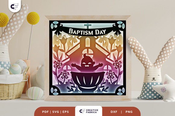 Download Baby Baptism Day 3D Layered Paper Cut - Red Collection