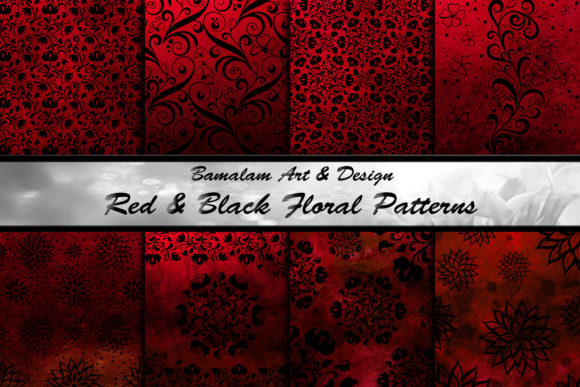 Download Red &amp; Black Floral Patterned Backgrounds - Red Collection