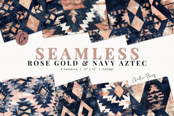 Download Seamless Rose Gold Aztec Digital Paper - Aztec digital paper Collection