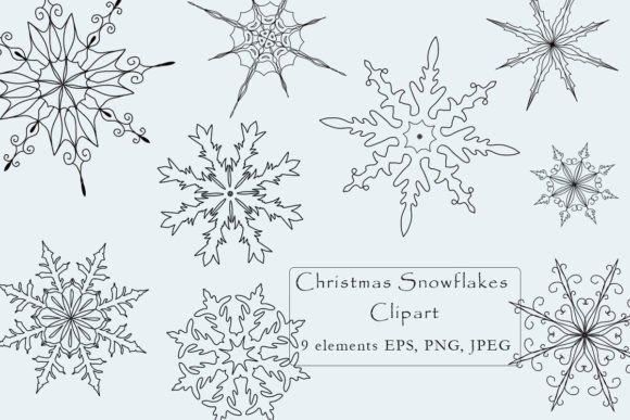 Download Christmas Snowflakes Clipart, Eps, Png - Snow Collection