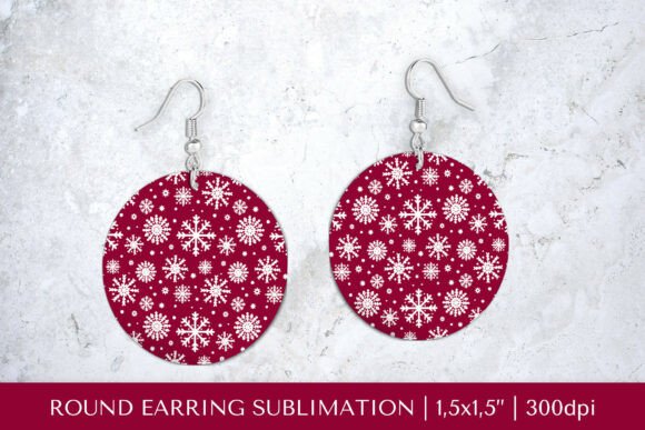 Download Winter Snowflakes Earrings Sublimation. - Snow Collection