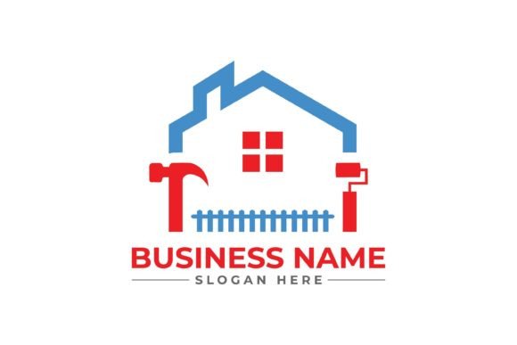 Download Premium Home Repair Logo Blue and Red - Red Collection