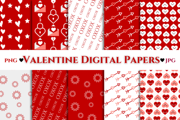 Download Valentines Day Red Digital Paper - Red Collection