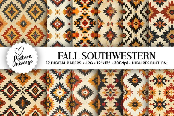 Download Fall Southwestern Aztec Digital Paper - Aztec digital paper Collection