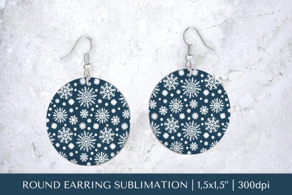 Download Winter Earring Sublimation. Snowflakes - Snow Collection