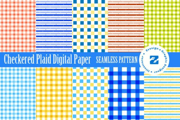 Download Checkered Plaid Digital Paper - Red Collection